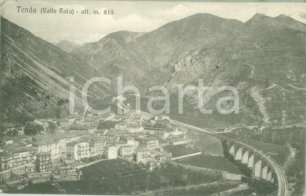Cartolina originale da collezione 1928 TENDA FRANCE Panorama della Valle ROIA Cartolina postale FP VG 1