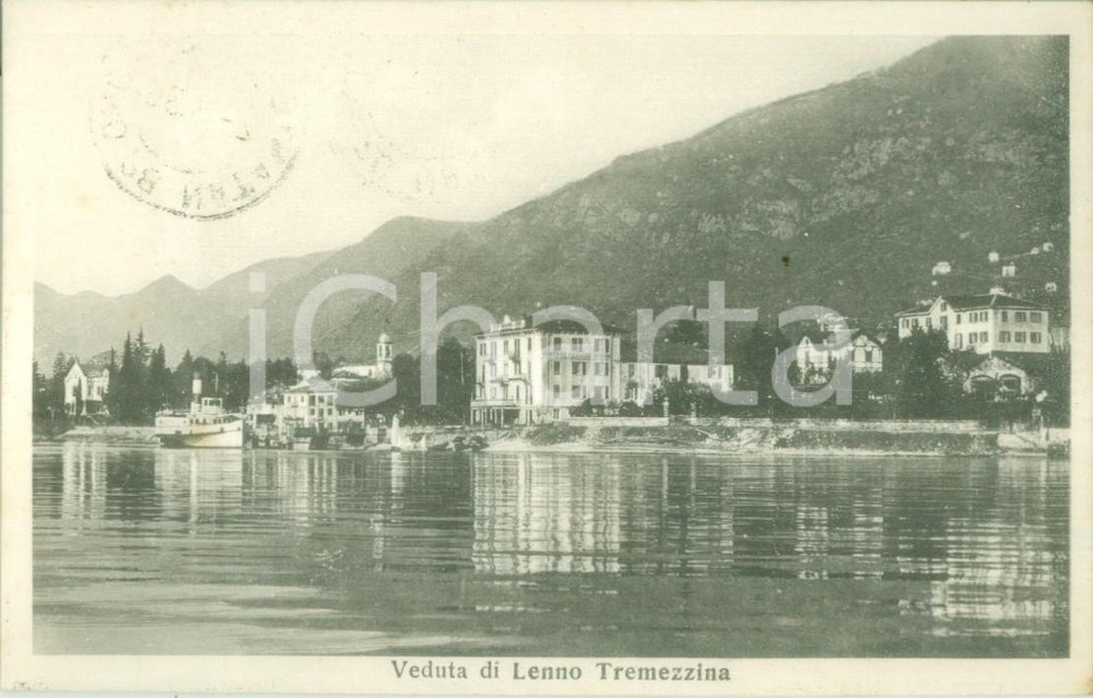Cartolina originale da collezione 1936 LENNO TREMEZZINA CO Albergo pensione REGINA sul lago Cartolina FP VG 1