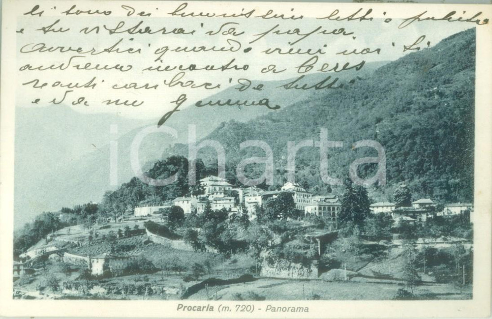Cartolina originale da collezione 1933 CERES TO Panorama della frazione PROCARIA Cartolina FP VG 1