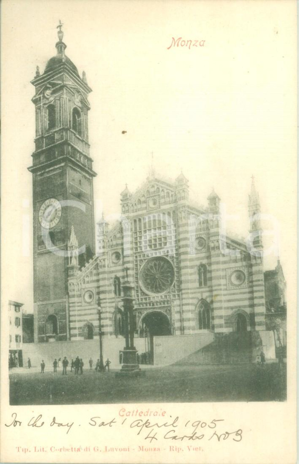 Cartolina originale da collezione 1905 MONZA La Cattedrale di San Giovanni Battista Cartolina FP VG 1
