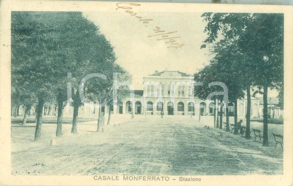 Cartolina originale da collezione 1917 CASALE MONFERRATO AL Il viale della stazione ferroviaria Cartolina FP VG 1
