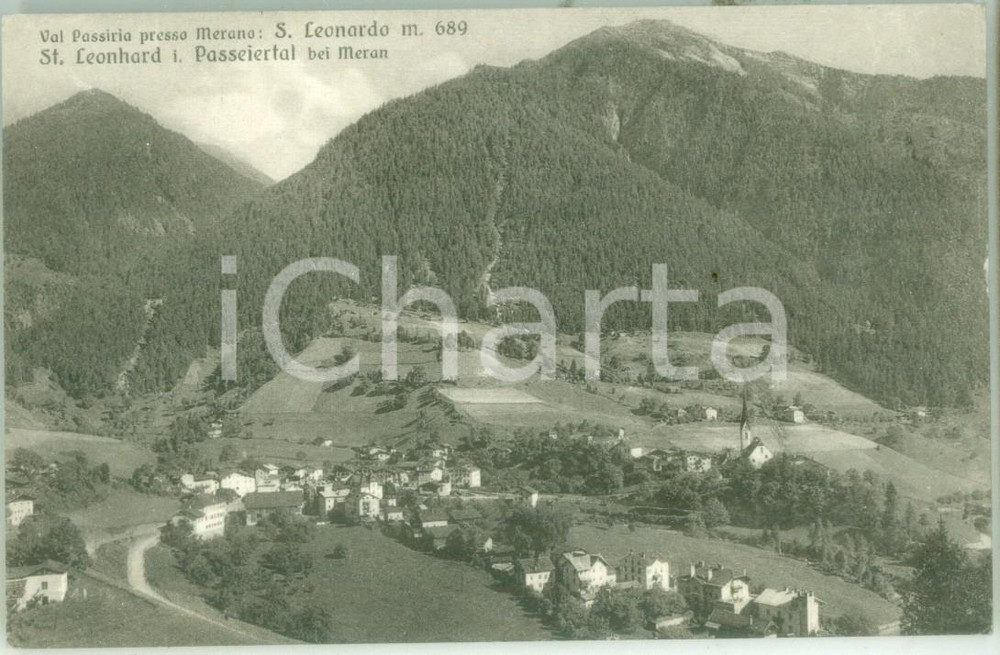 Cartolina originale da collezione 1935 ca SAN LEONARDO IN PASSIRIA BZ Panorama della valle Cartolina FP NV 1