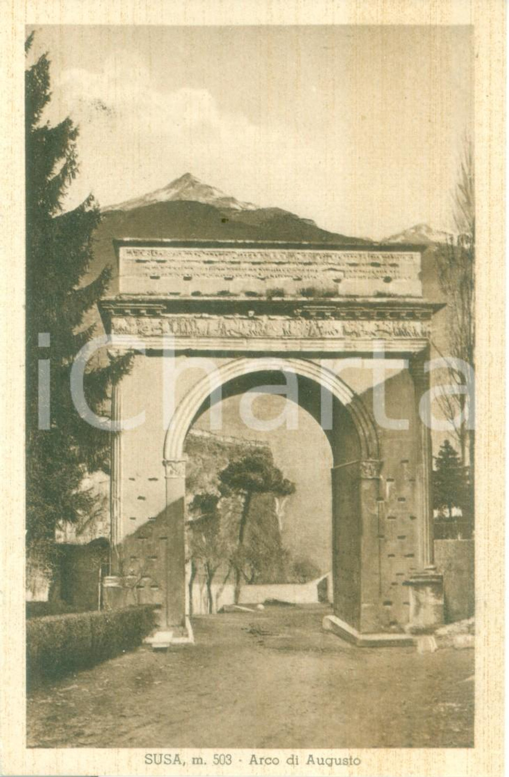 Cartolina originale da collezione 1935 ca SUSA TO Veduta dell Arco di Augusto Cartolina FG NV 1