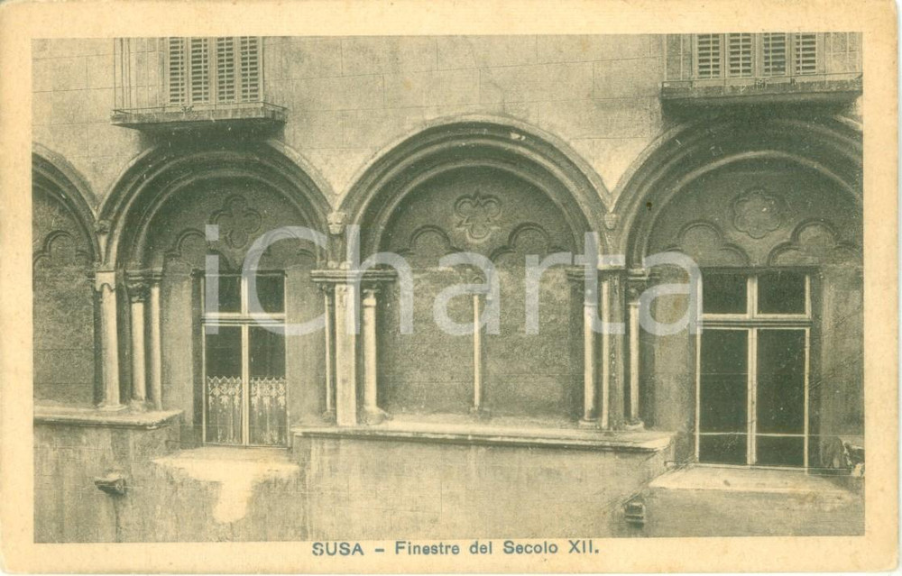 Cartolina originale da collezione 1930 ca SUSA TO Finestre del Secolo XII Cartolina FP NV 1