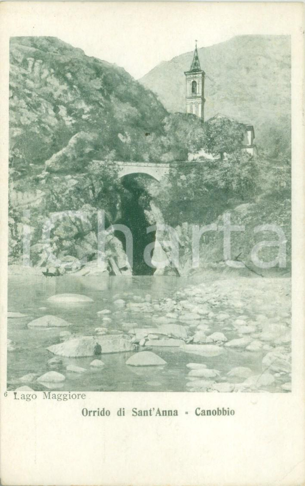 Cartolina originale da collezione 1900 ca CANOBBIO SVIZZERA L Orrido di SANT ANNA Cartolina FP NV 1