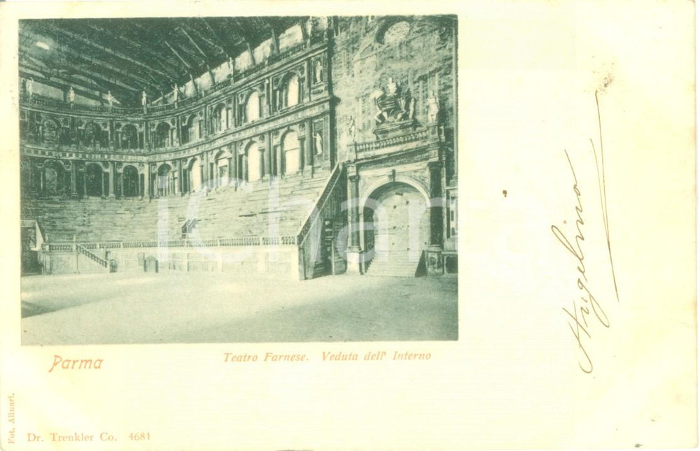 Cartolina originale da collezione 1900 PARMA Veduta dell interno del Teatro FARNESE Cartolina FP VG 1