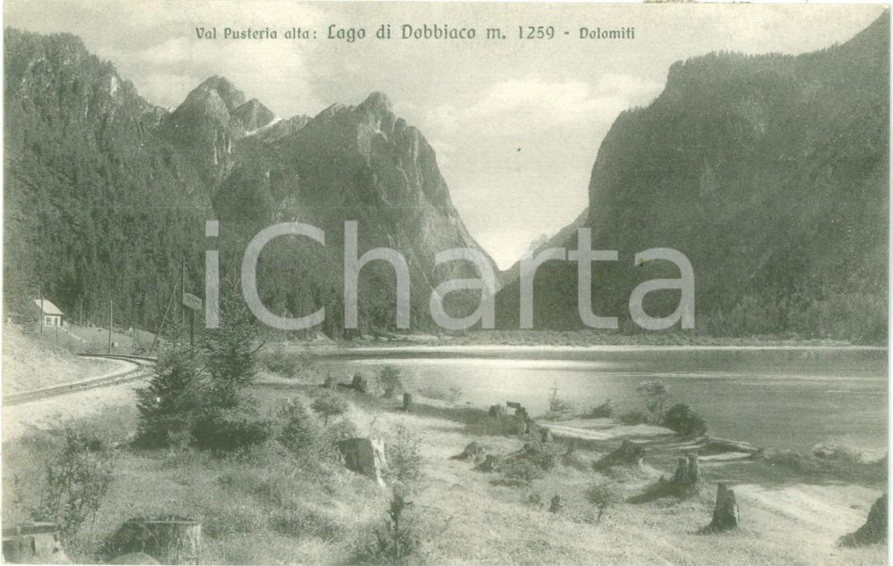 Cartolina originale da collezione 1935 ca VAL PUSTERIA Il Lago di DOBBIACO e le DOLOMITI Cartolina FP NV 1
