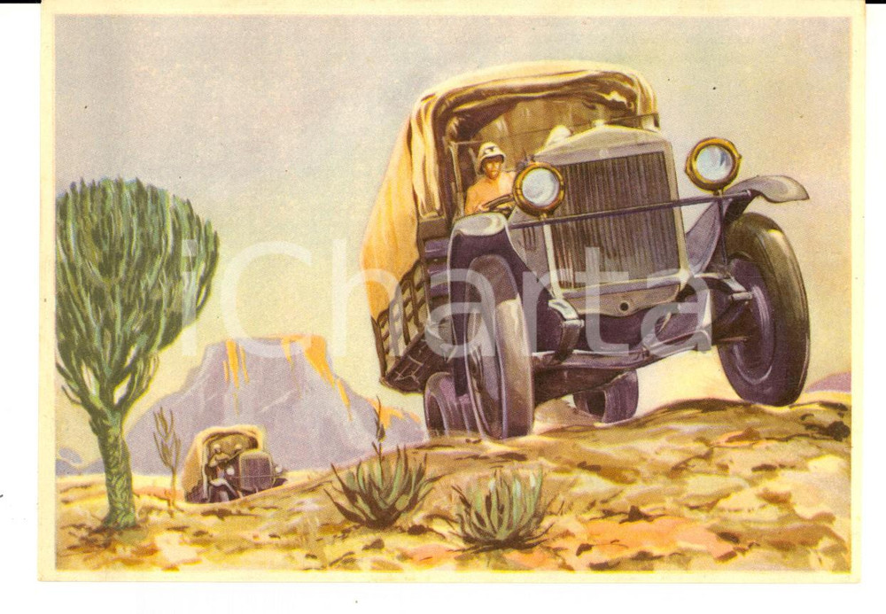 Cartolina originale da collezione 1935 ca AFRICA ORIENTALE Cartolina AUTIERI illustrata ed. BOERI FG NV 1