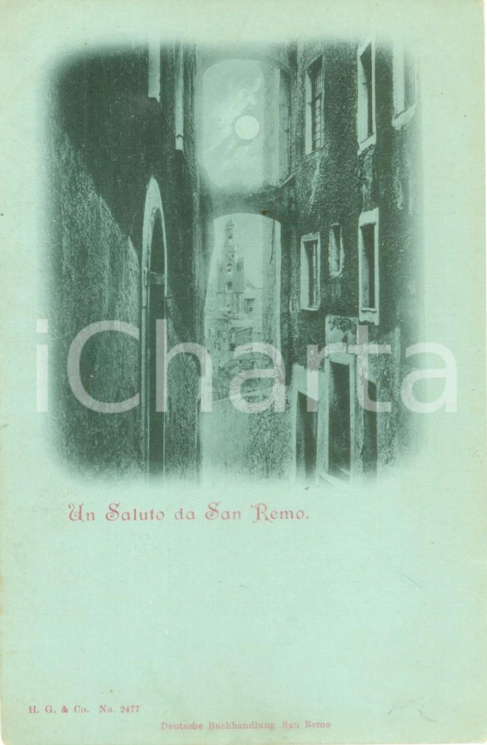 Cartolina originale da collezione 1900 ca SANREMO IM Scorcio panoramico Cartolina postale FP NV 1