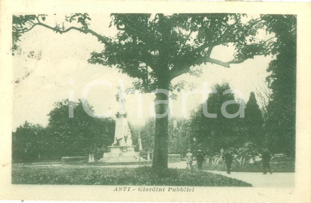 Cartolina originale da collezione 1930 ca ASTI Passanti ai Giardini pubblici Cartolina postale FP VG 1
