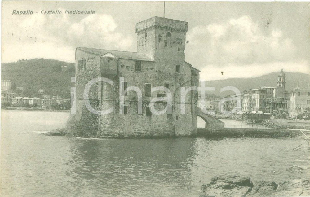 Cartolina originale da collezione 1933 RAPALLO GE Veduta del Castello Medioevale Cartolina FP VG 1