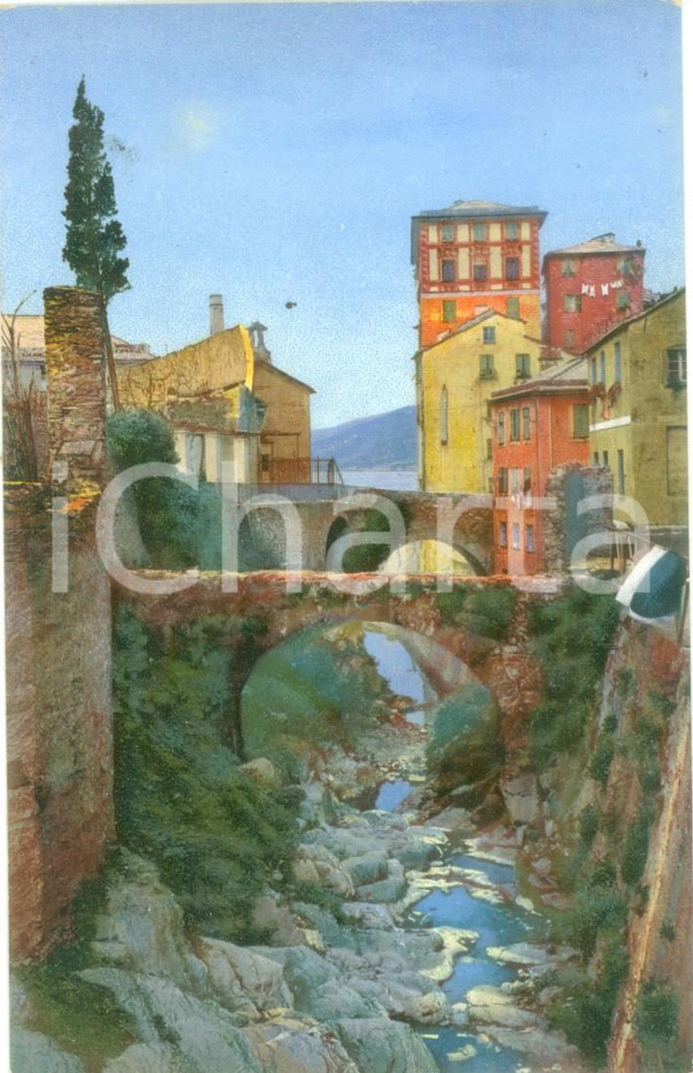 Cartolina originale da collezione 1940 ca CAMOGLI GE Scorcio dei ponticelli Cartolina FP NV 1