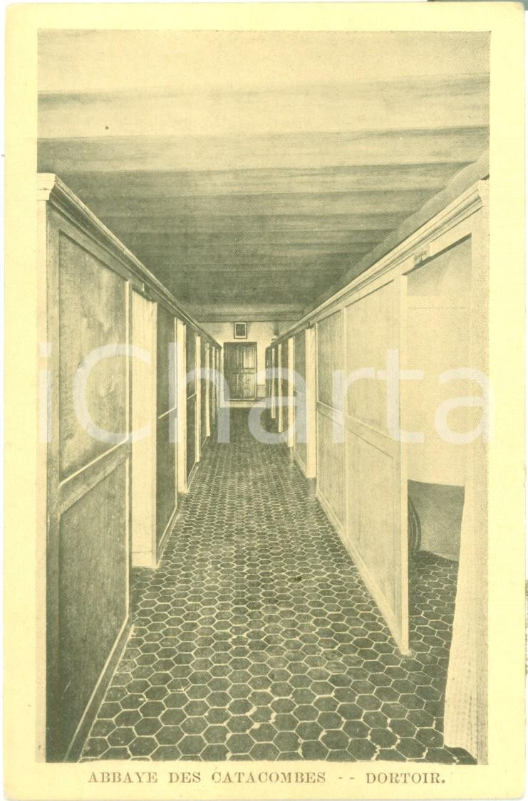 Cartolina originale da collezione 1935 ca ROMA Dormitorio dell Abbazia delle Catacombe Cartolina FP NV 1