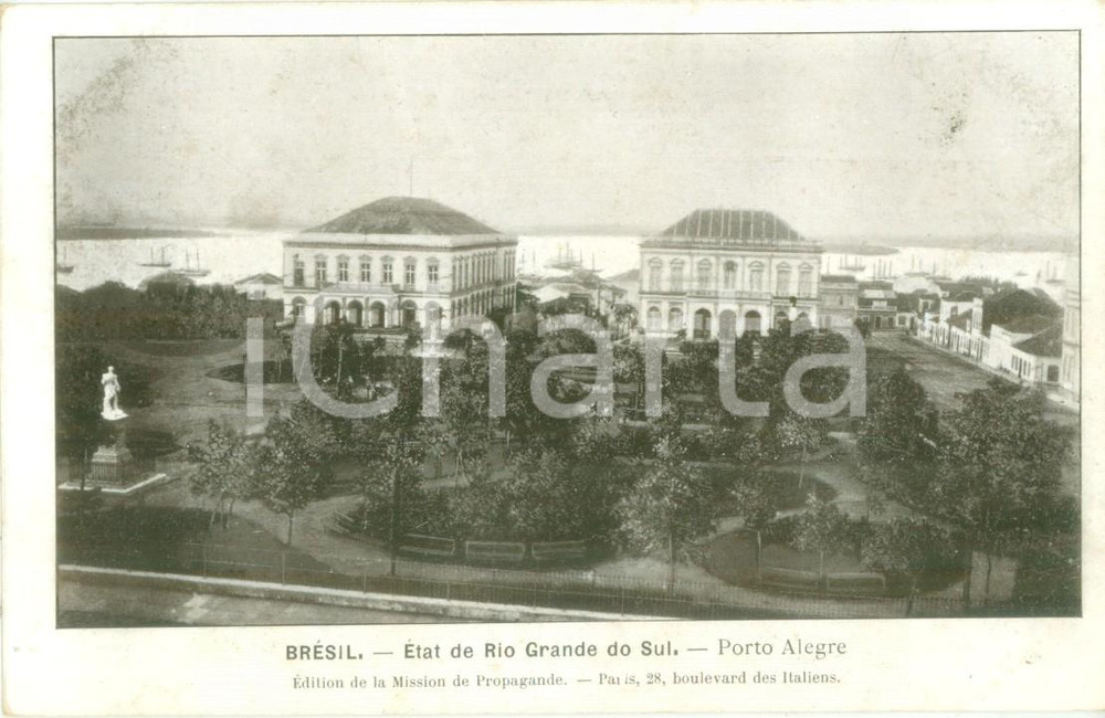 Cartolina originale da collezione 1930 ca PORTO ALEGRE BRASILE Veduta della Stazione marittima Cartolina FP NV 1