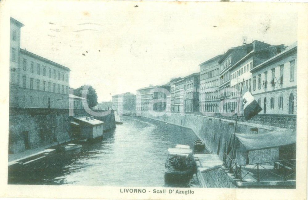 Cartolina originale da collezione 1929 LIVORNO Veduta degli Scali D AZEGLIO Cartolina postale FP VG 1