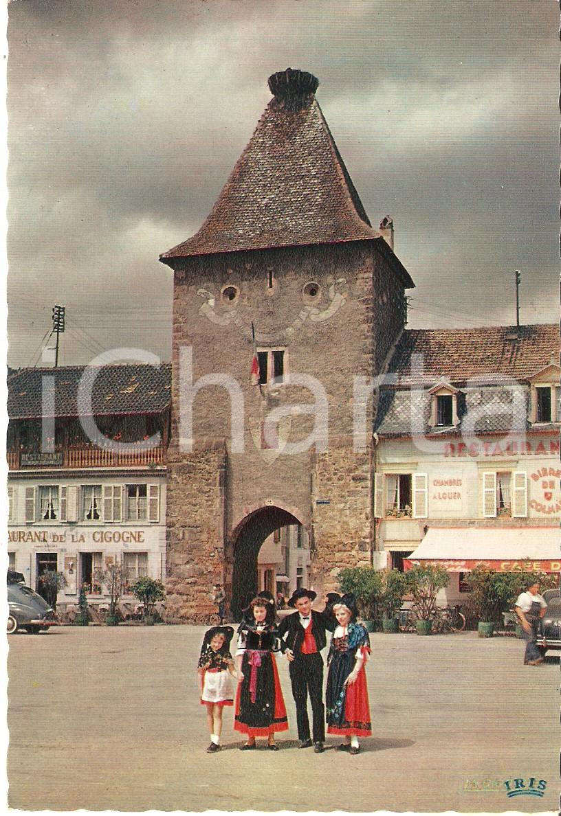 Cartolina originale da collezione 1970 ca TURCKHEIM Porte de France e abitanti con costumi tipici Cartolina FG NV 1