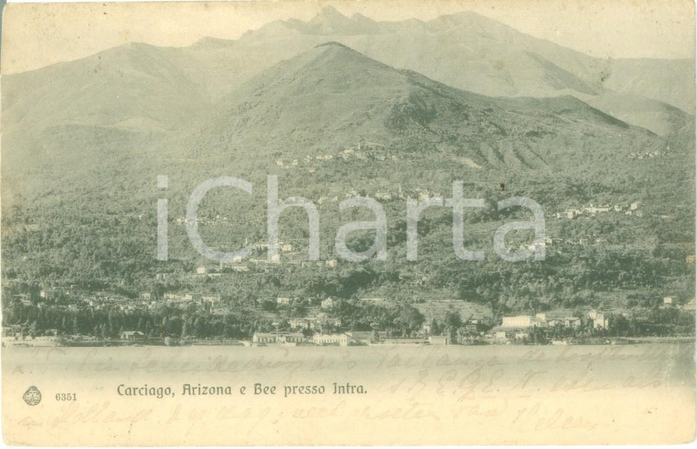 Cartolina originale da collezione 1905 VERBANIA INTRA Carciago, Arizona e BÃ©e Cartolina postale FP VG 1