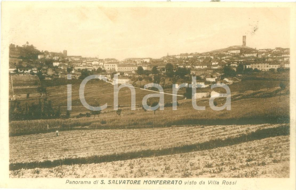 Cartolina originale da collezione 1935 ca SAN SALVATORE MONFERRATO AL Panorama da Villa ROSSI Cartolina FP NV 1
