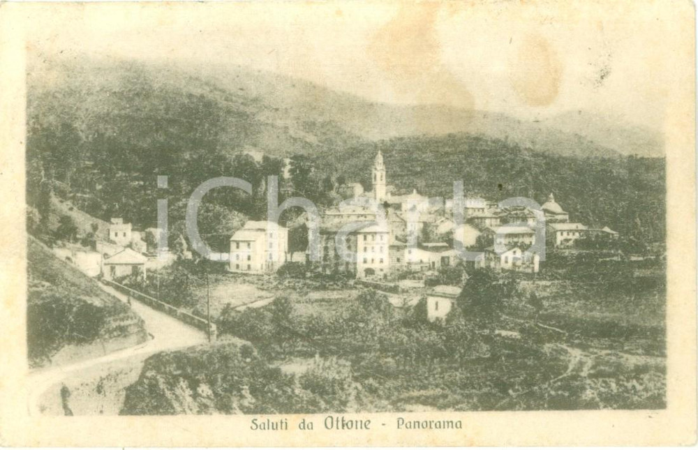 Cartolina originale da collezione 1923 OTTONE PC Panorama del paese Cartolina postale FP VG 1