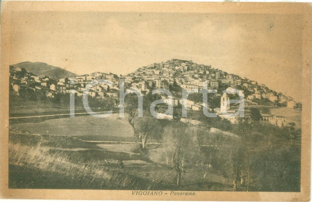 Cartolina originale da collezione 1950 VIGGIANO PZ Panorama generale del paese Cartolina FP VG 1