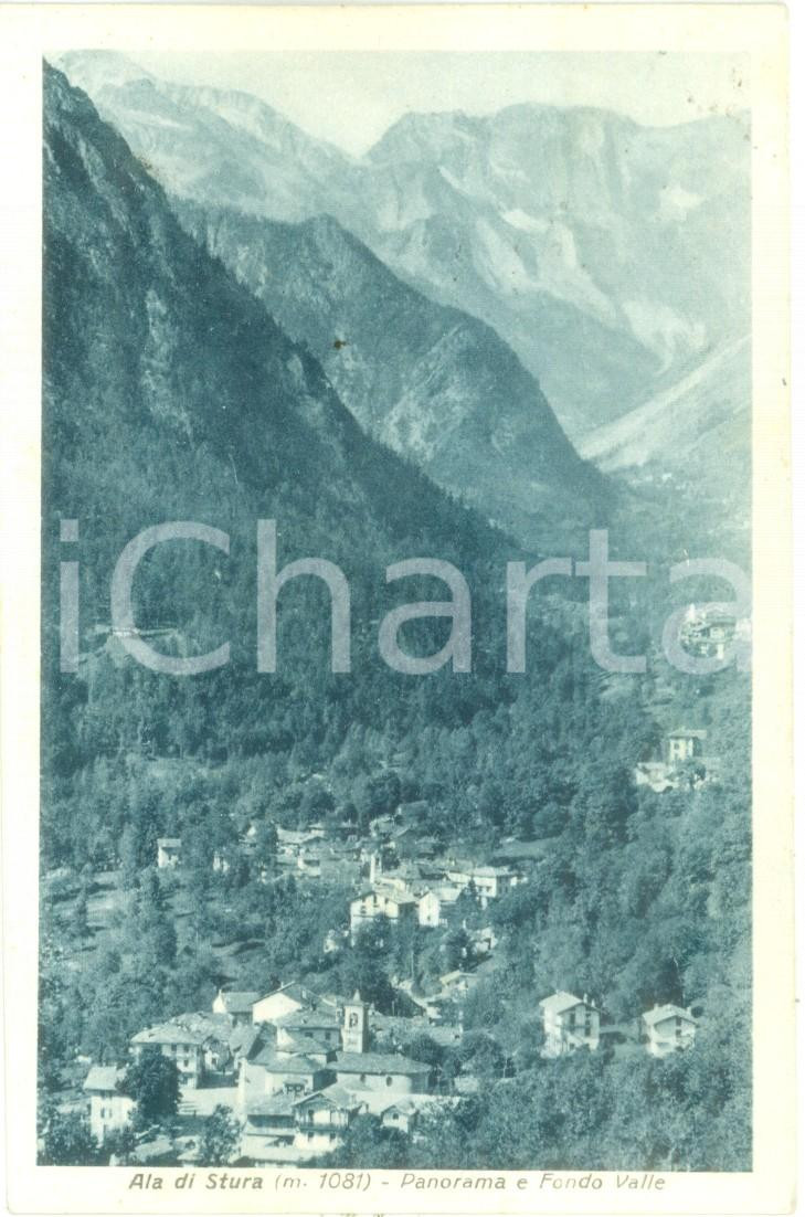 Cartolina originale da collezione 1932 ALA DI STURA TO Panorama e fondo valle Cartolina FP VG 1