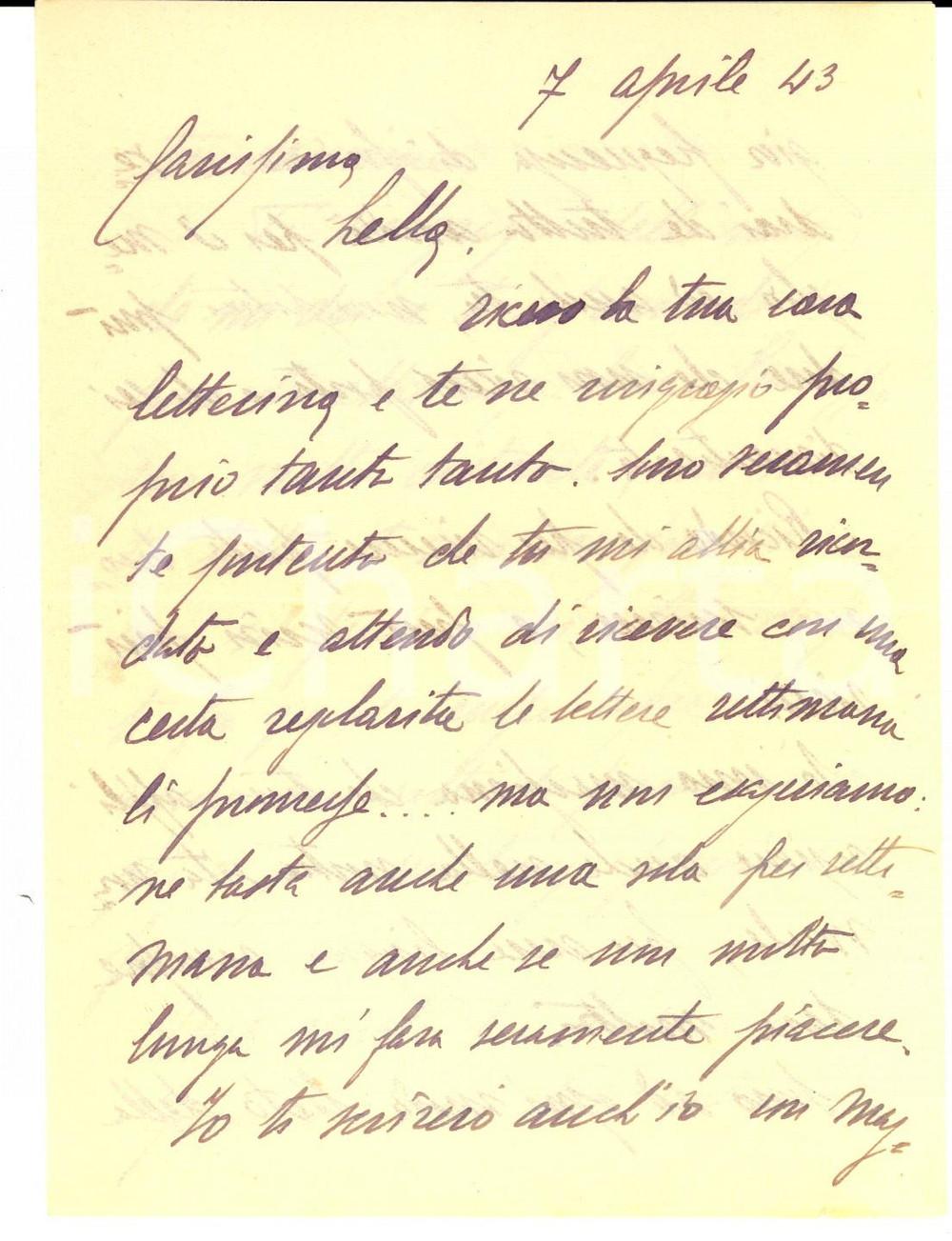 Documento originale, autentico 1943 WW2 Per avere, bisogna sempre dare molto Lettera Edmondo ZANCHI 1