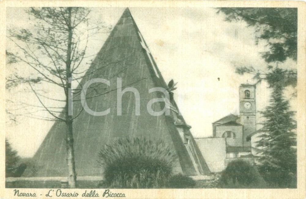 Cartolina originale da collezione 1930 NOVARA L Ossario della Bicocca Cartolina postale FP VG 1