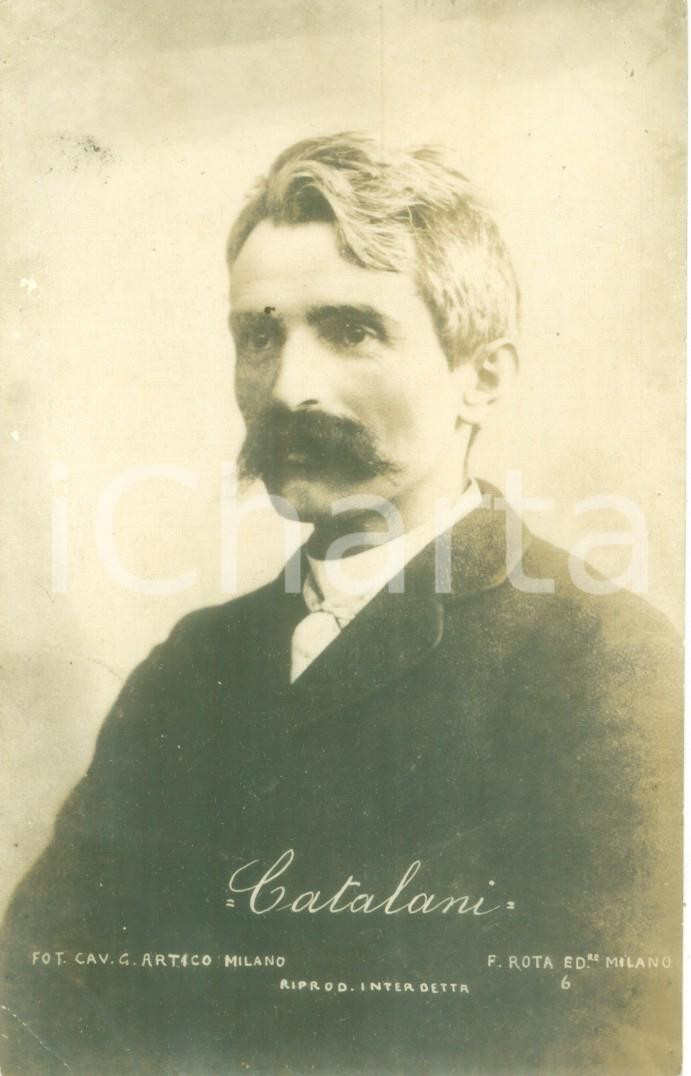 Cartolina originale da collezione 1900 ca MILANO Compositore Alfredo CATALANI Fotocartolina ARTICO FP NV 1