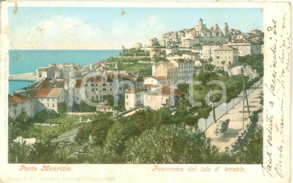 Cartolina originale da collezione 1900 ca PORTO MAURIZIO IM Panorama dal lato di Levante Cartolina FP VG 1