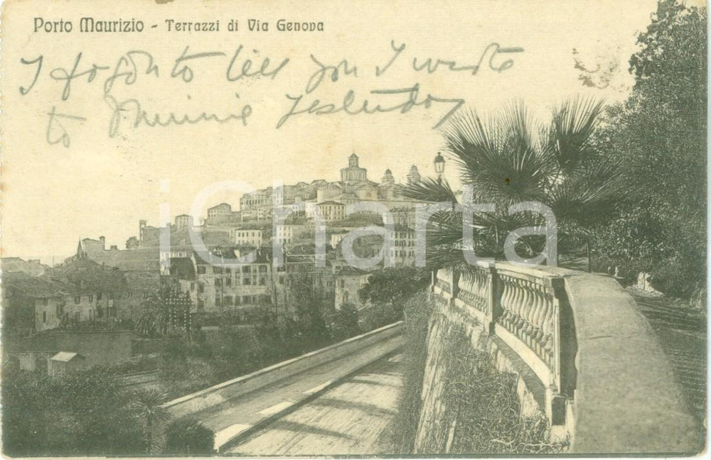 Cartolina originale da collezione 1930 PORTO MAURIZIO IM Veduta dai terrazzi di Via GENOVA Cartolina FP VG 1