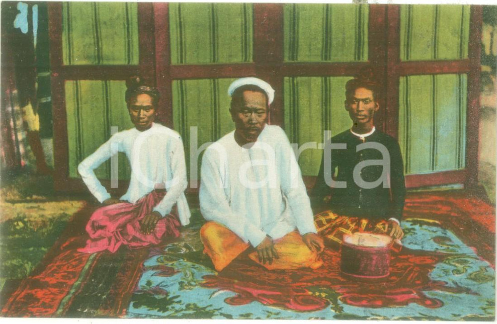 Cartolina originale da collezione 1939 MISSIONI ESTERE  BIRMANIA pittoresca Uomini birmani Cartolina FP NV 1