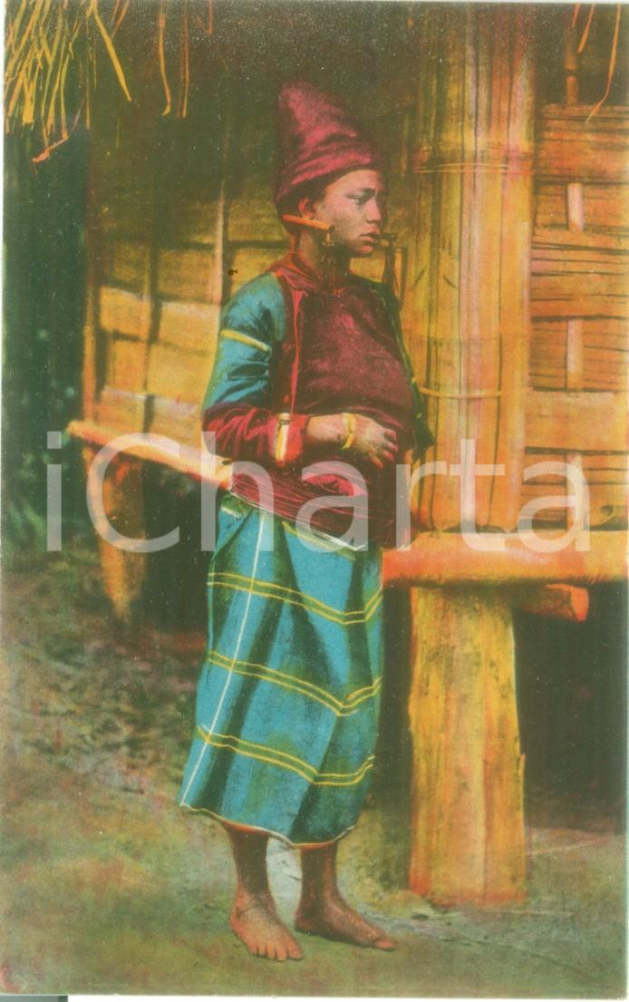 Cartolina originale da collezione 1939 MISSIONI ESTERE  BIRMANIA pittoresca Donna di tipo SHAN Cartolina FP NV 1