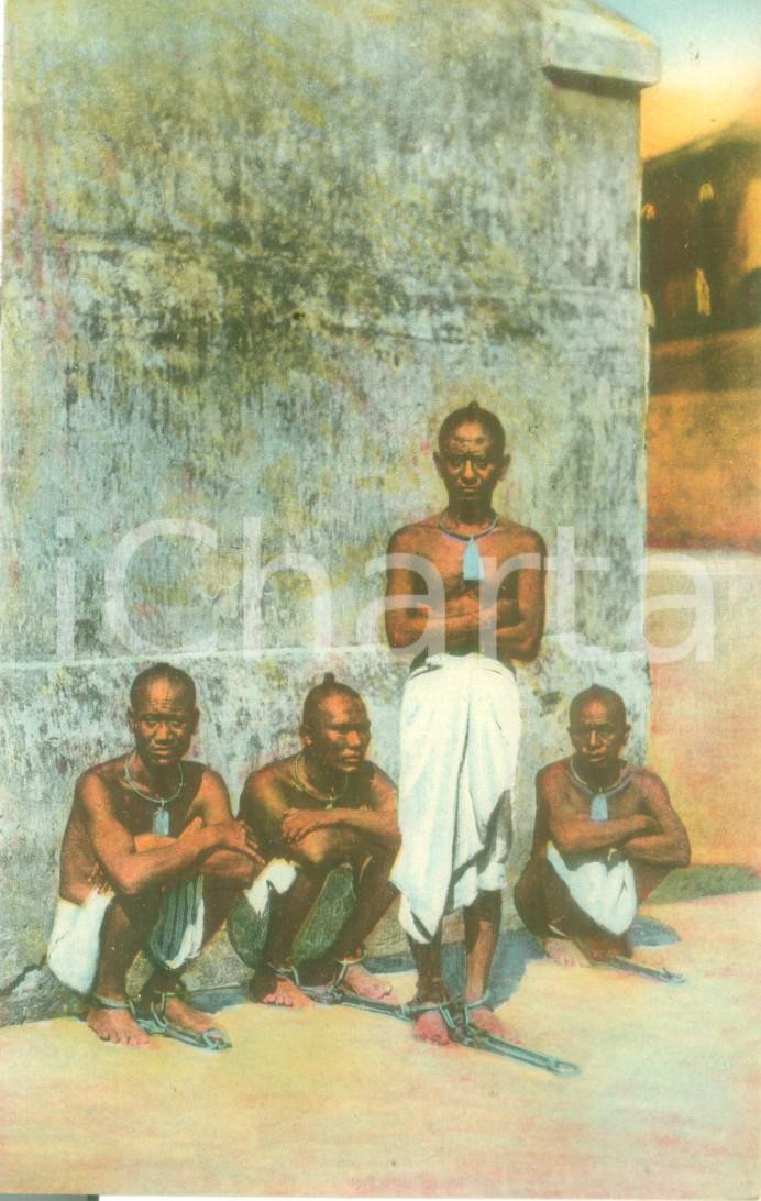 Cartolina originale da collezione 1939 MISSIONI ESTERE  BIRMANIA pittoresca Prigionieri Cartolina FP NV 1