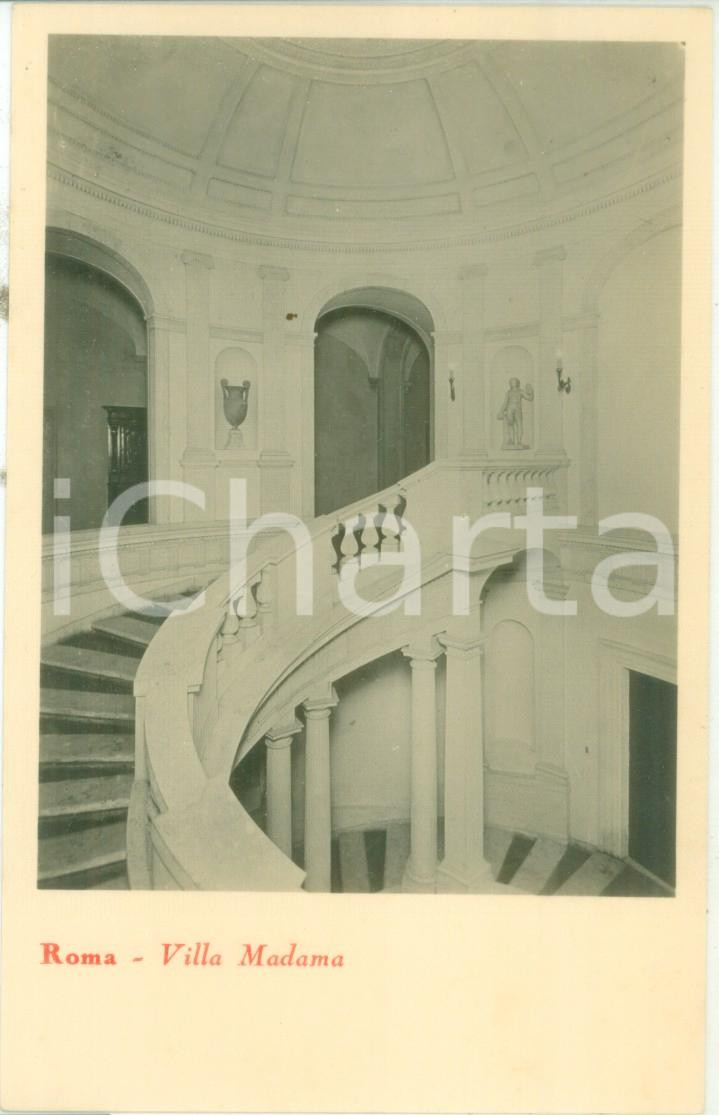 Cartolina originale da collezione 1930 ca ROMA Lo scalone di Villa Madama Cartolina postale FP NV 1