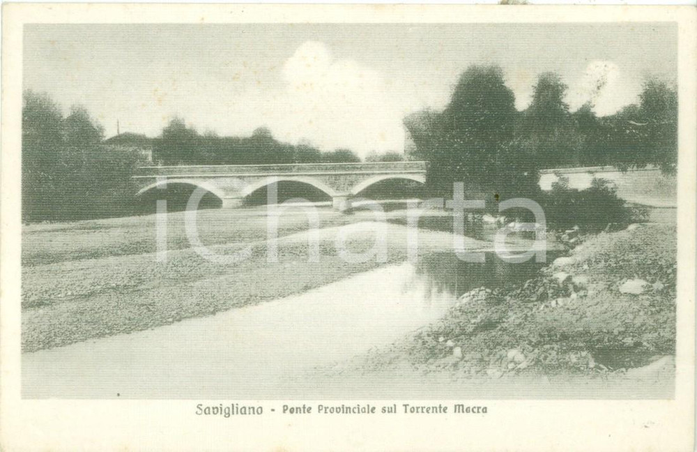 Cartolina originale da collezione 1935 ca SAVIGLIANO CN Ponte provinciale sul Torrente MACRA Cartolina FP NV 1