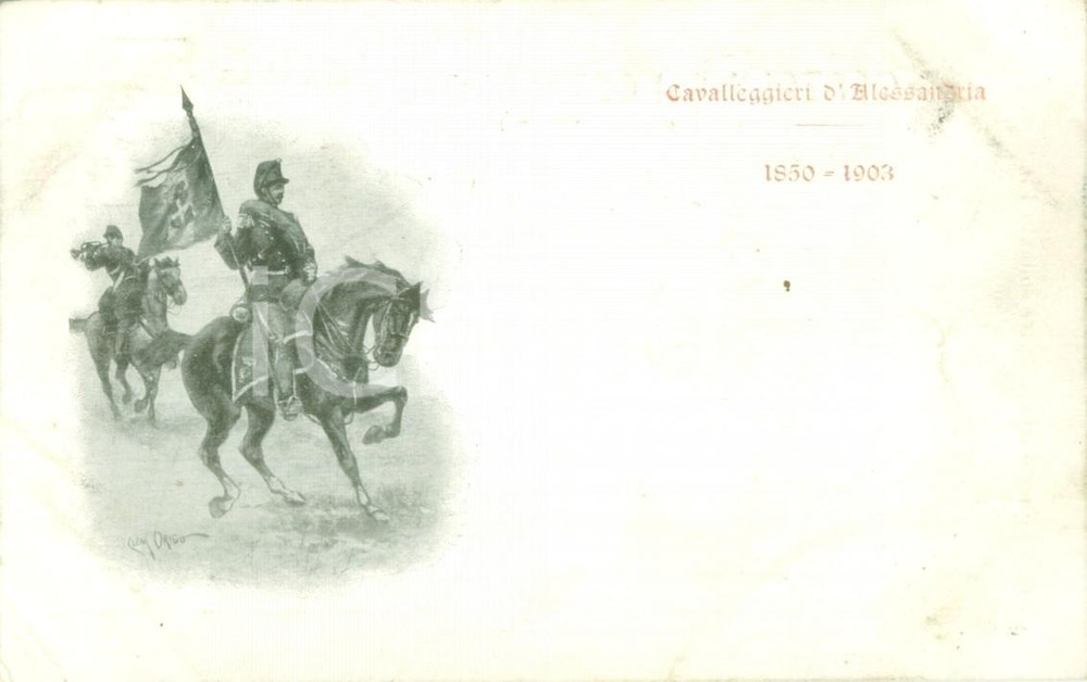 Cartolina originale da collezione 1903 CAVALLEGGERI DI ALESSANDRIA Cartolina reggimentale ILLUSTRATA FP NV 1