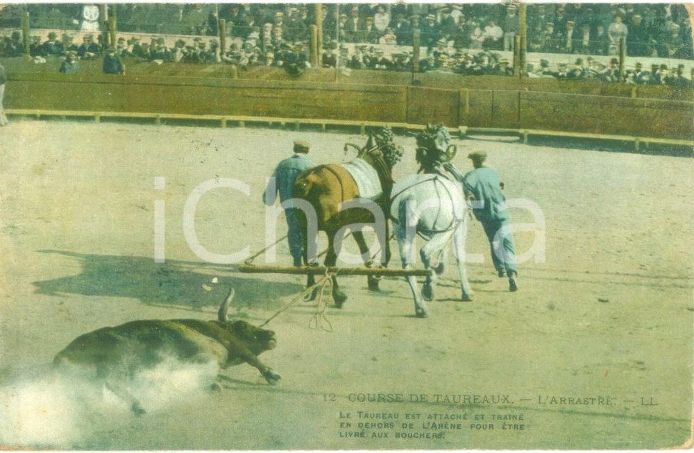 Cartolina originale da collezione 1915 SAN SEBASTIAN PAESI BASCHI Una scena della Corrida Cartolina FP VG 1
