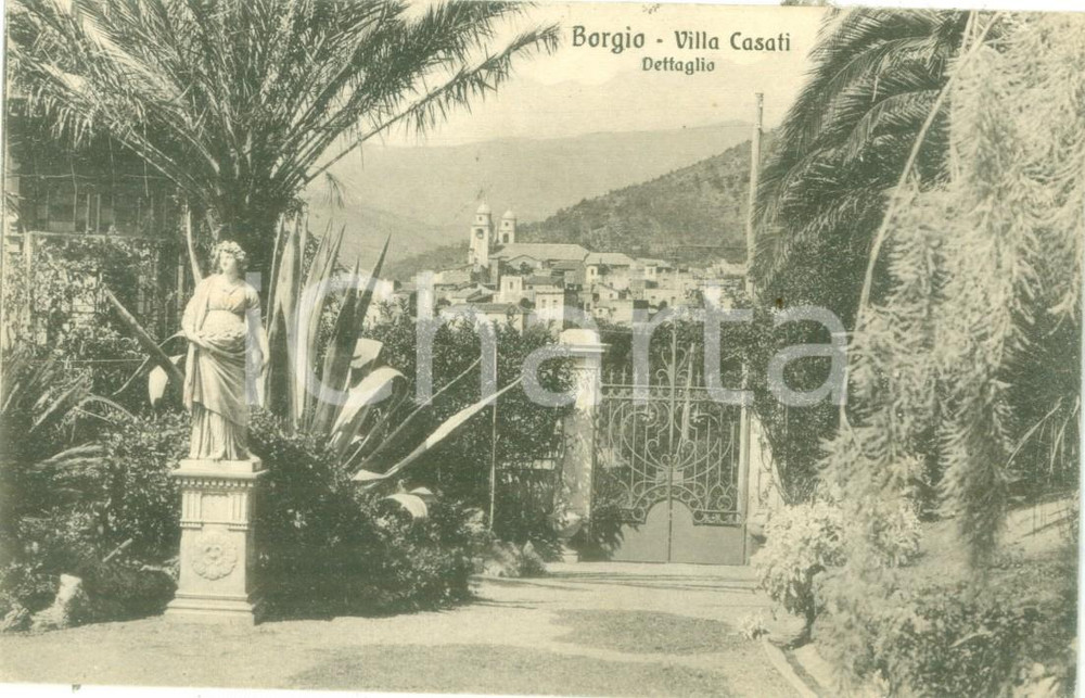 Cartolina originale da collezione 1923 BORGIO VEREZZI SV L ingresso di Villa CASATI Cartolina FP VG 1