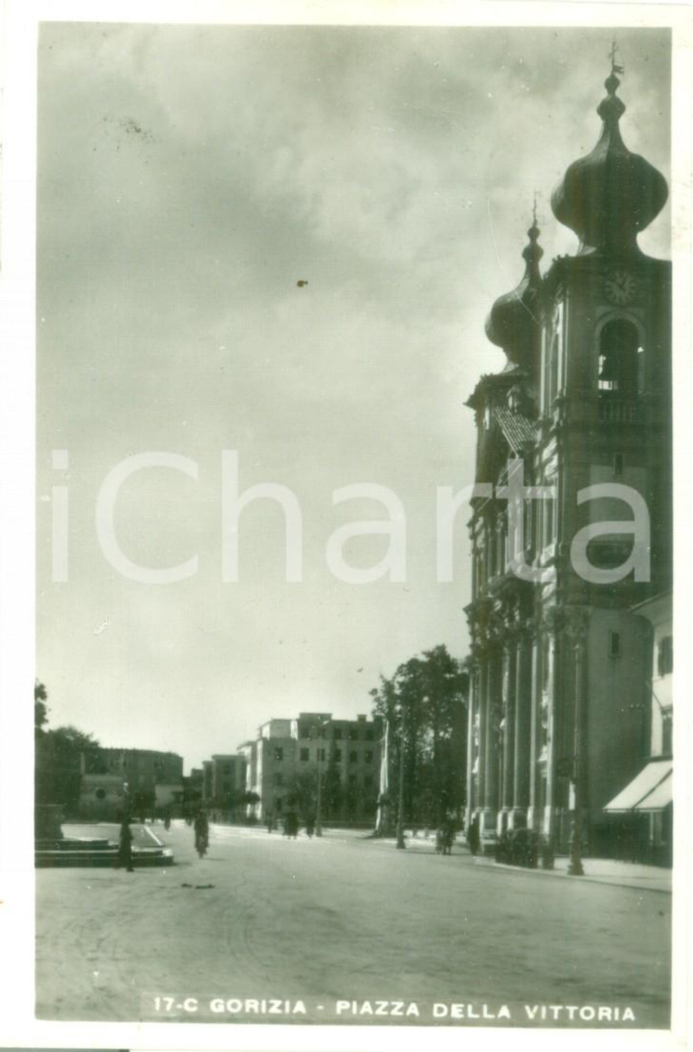 Cartolina originale da collezione 1944 GORIZIA Scorcio Piazza della Vittoria Cartolina postale Sovrastampa RSI 1