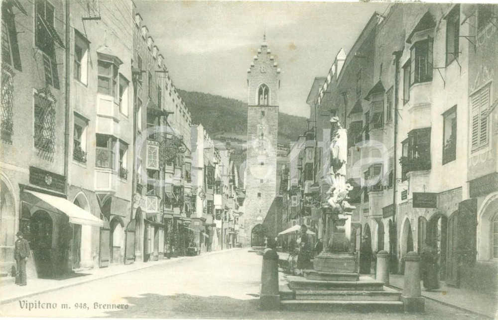 Cartolina originale da collezione 1936 VIPITENO BZ Panorama della Piazza Centrale Cartolina ANIMATA FP VG 1