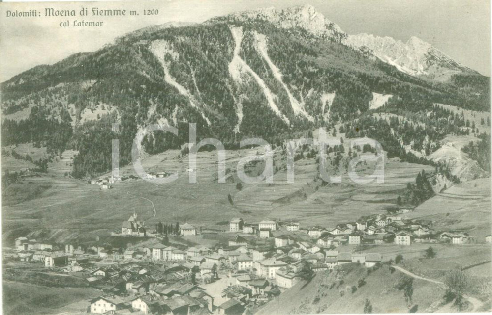 Cartolina originale da collezione 1937 MOENA TN Panorama Val di FIEMME con il LATEMAR Cartolina FP VG 1