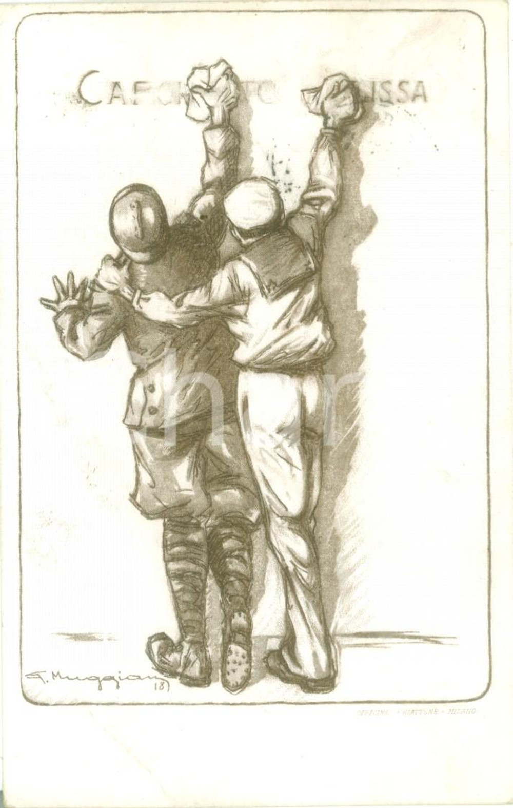 Cartolina originale da collezione 1918 COMITATO SAVOIA Pro Orfane e Indumenti Illustrazione MUGGIANI Cartolina FP 1