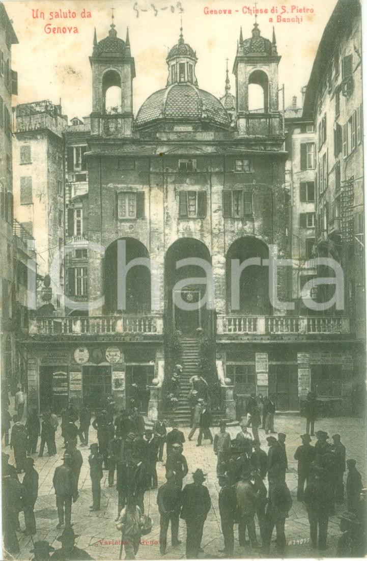 Cartolina originale da collezione 1908 GENOVA Chiesa di SAN PIETRO IN BANCHI Cartolina postale FP VG 1