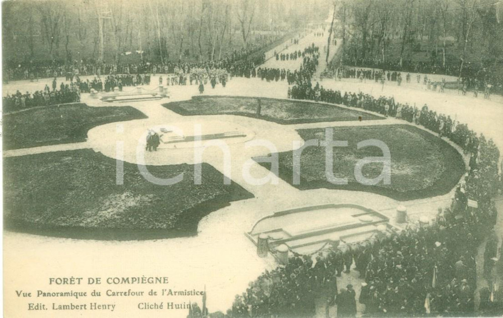 Cartolina originale da collezione 1918 COMPIEGNE FRANCE WW1 Vue du Carrefour de l Armistice Cartolina FP NV 1