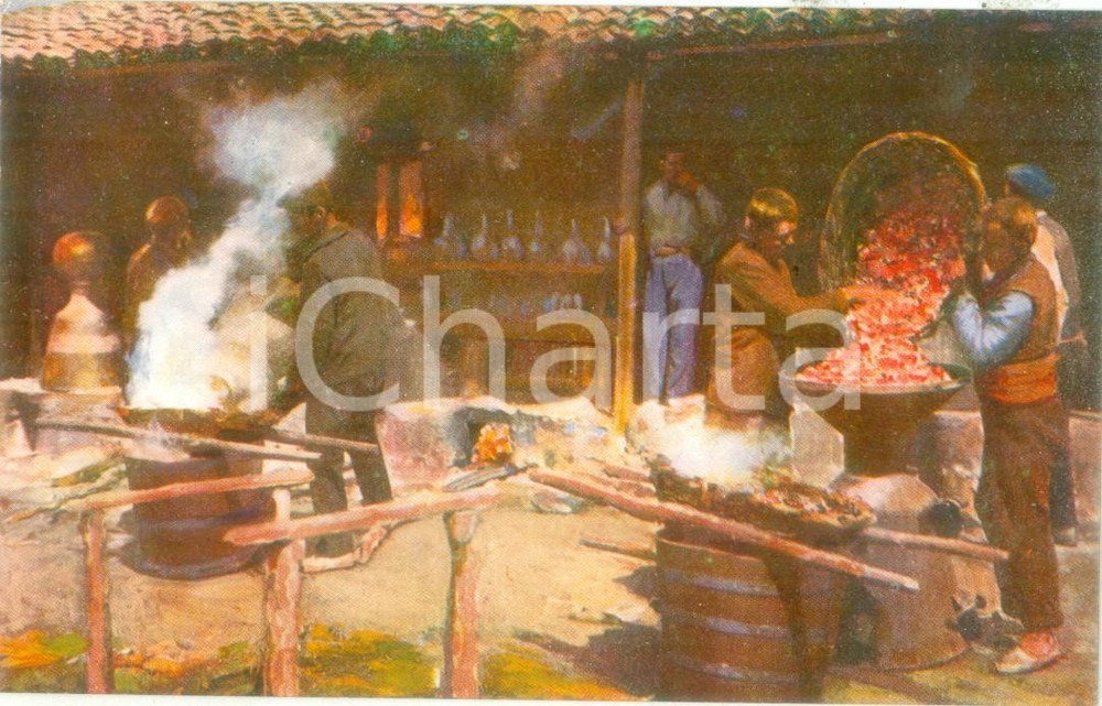Cartolina originale da collezione 1930 ca OPERA PRO ORIENTE Distillazione essenza di rose Valle MARITZA Cartolina 1