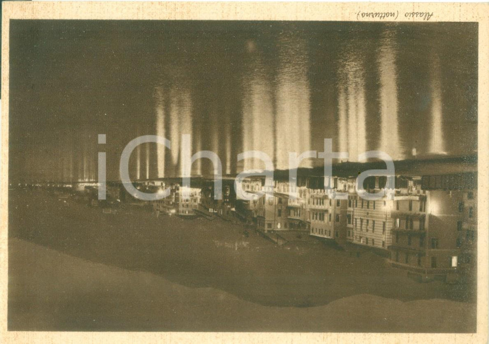 Cartolina originale da collezione 1942 ALASSIO SV Panorama notturno del lungomare Cartolina postale FG VG 1