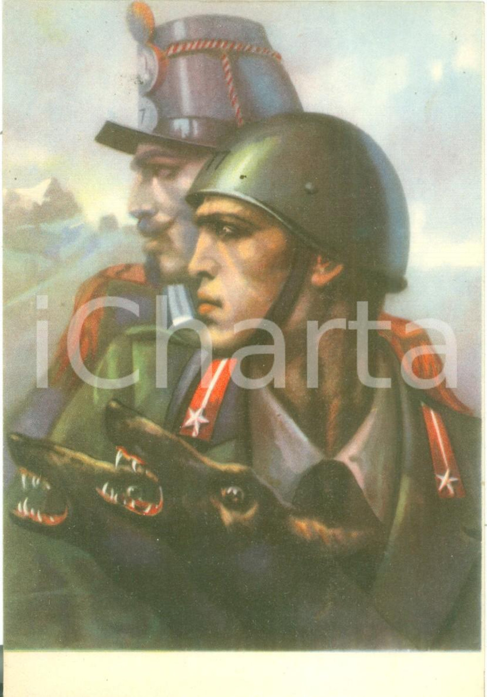 Cartolina originale da collezione 1941 WW2 77Â° Reggimento Fanteria Lupi di TOSCANA Cartolina postale FG NV 1