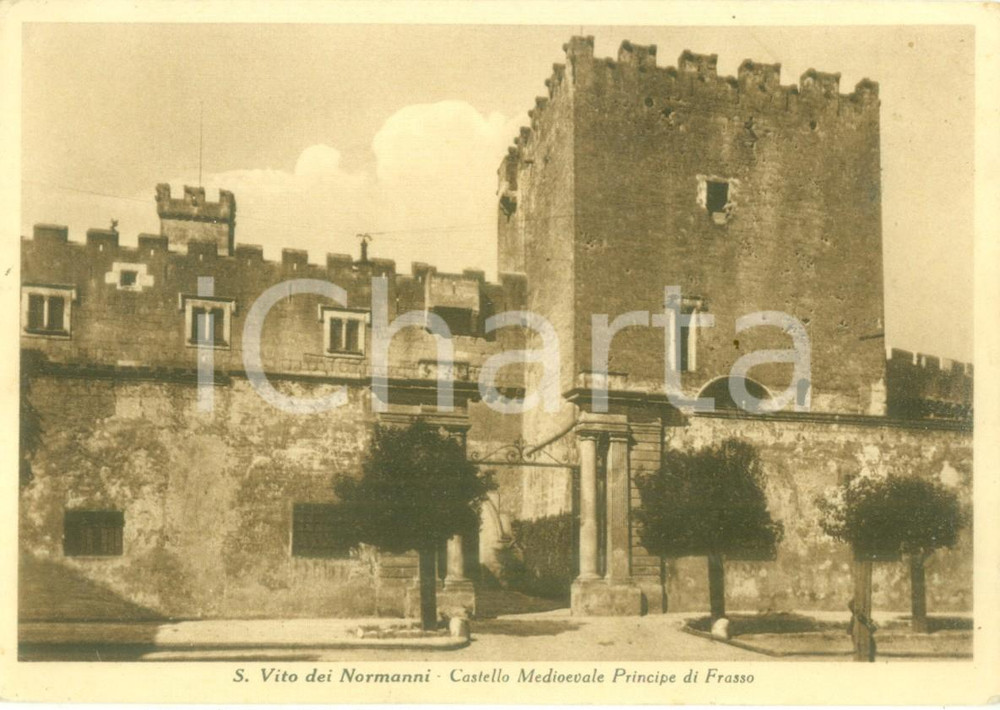 Cartolina originale da collezione 1950 SAN VITO DEI NORMANNI Castello medioevale Principe di FRASSO Cartolina FG 1