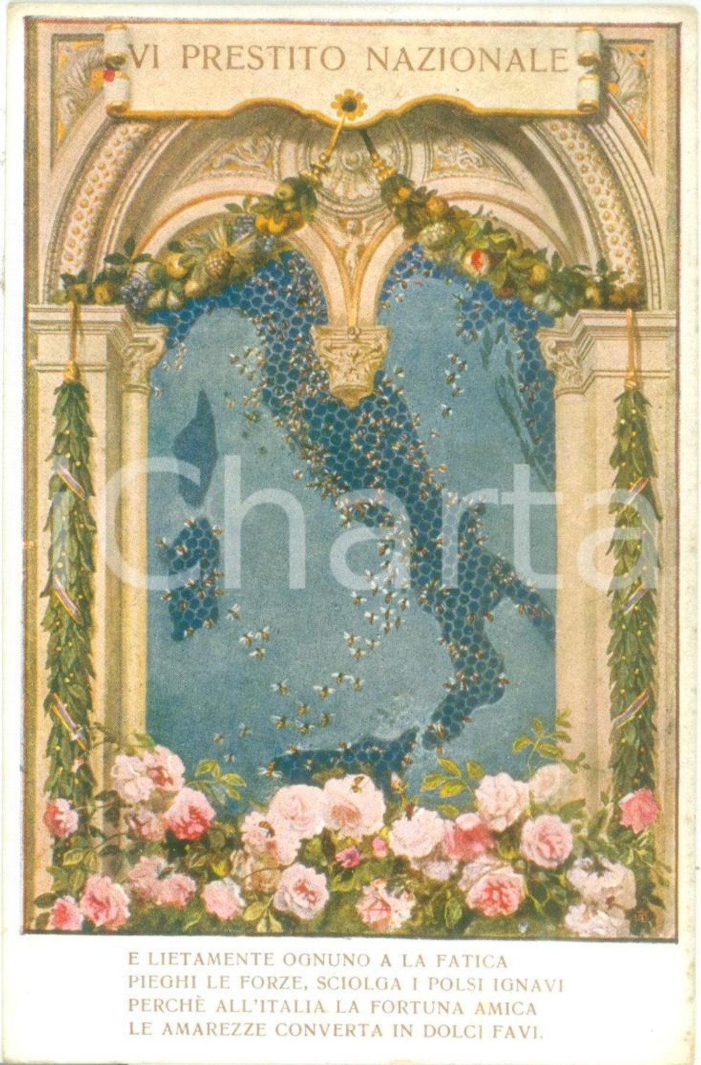 Cartolina originale da collezione 1918 PROPAGANDA WW1 VI Prestito Nazionale Consolidato Cartolina FP NV 1