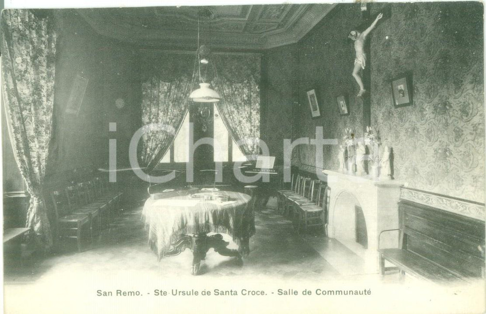 Cartolina originale da collezione 1930 ca SANREMO IM Sala comune di SANT ORSOLA DI SANTA CROCE Cartolina FP NV 1
